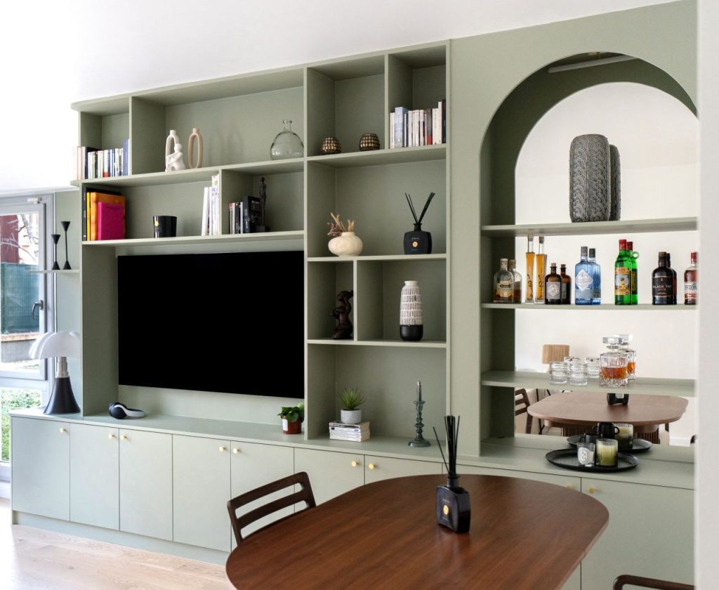 Meuble sur-mesure fabriqué dans l'atelier de menuiserie PFM Bâtiment